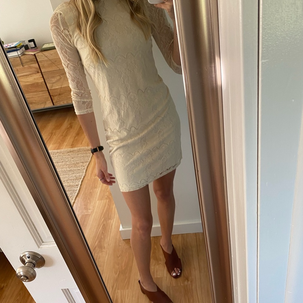 Vintage Urban Outfitters Lace Dress Cream Size M